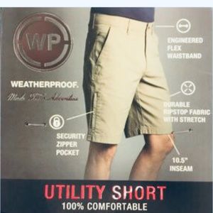 🌟 Men’s Weatherproof Ripstop Utility Shorts with Security Pocket